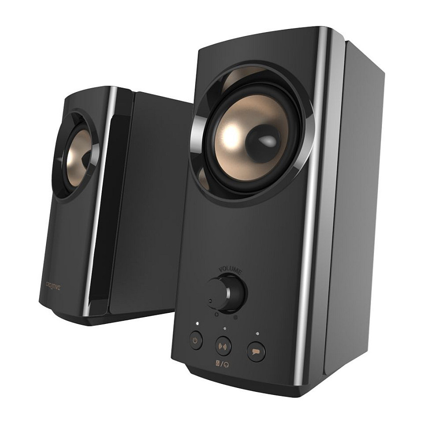 Altoparlantë Creative Labs T60, 2.0, 30W RMS, 60W Peak, Bluetooth 5.0, USB-C, AUX, Mic-in, Headset-out - Zezë 3
