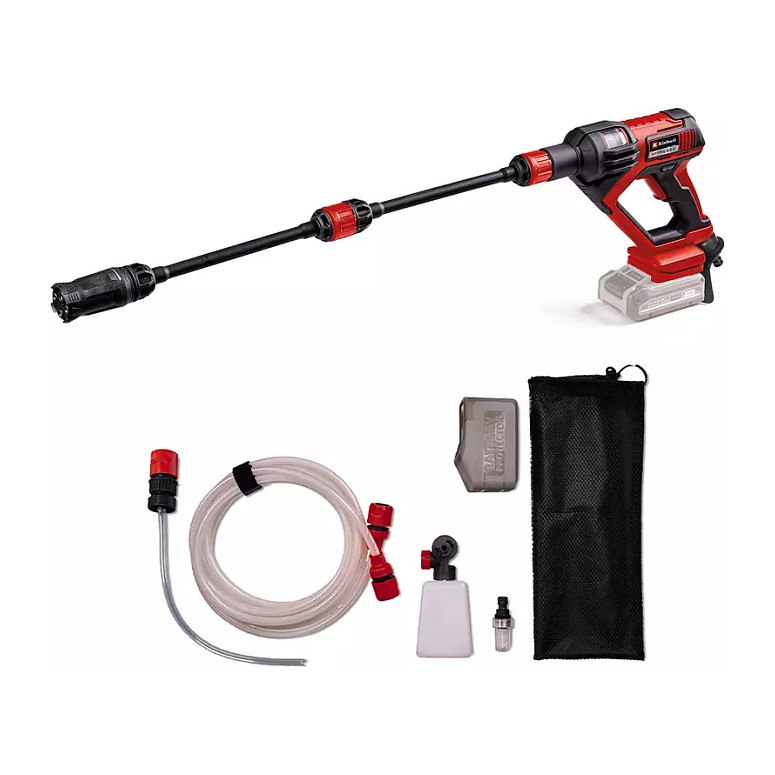 Pastrues me Presion Einhell HYPRESSO 18/24-1, 18V, 24bar, 240L/h, Grykë 4-në-1, Zorrë 5m - Kuqe/Zezë