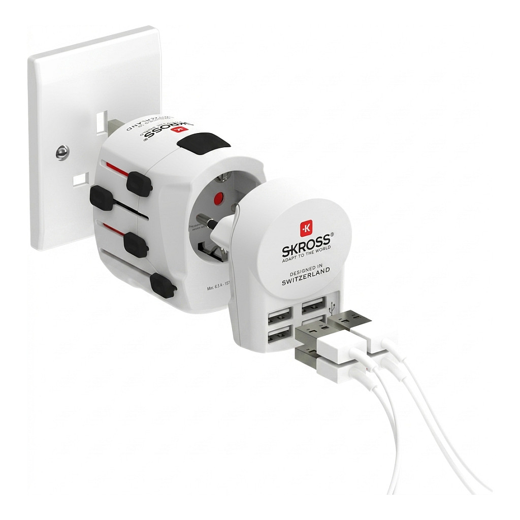 Adapter SKROSS Europe to USA USB, 1x USB-A, 100V-250V, 15A, 3750W - Bardhë 6