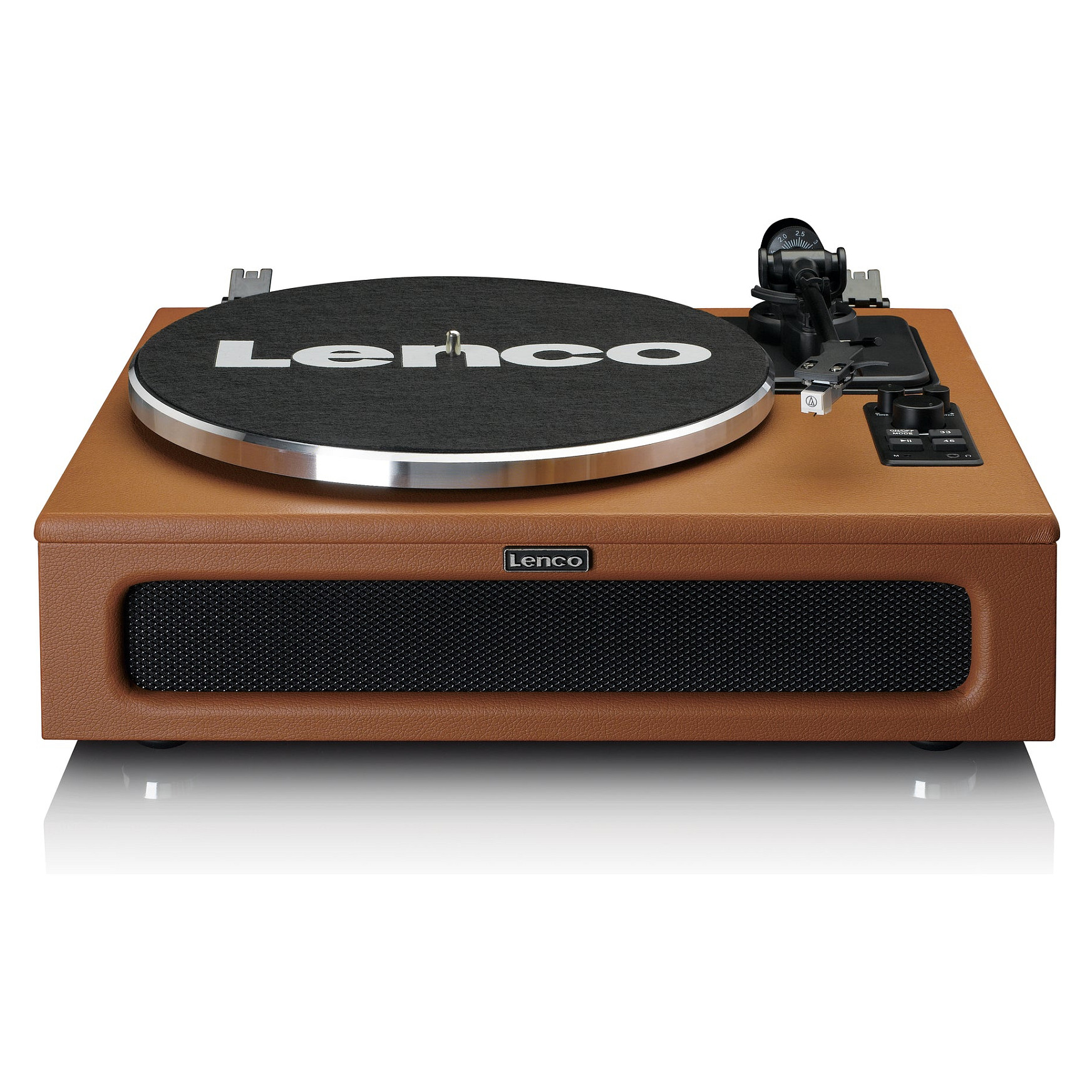 Gramafon Lenco LS-430BN, Bluetooth 5.0, 4 altoparlantë të integruar, 40 W RMS, 33⅓ dhe 45 RPM, dalje RCA, hyrje AUX 3.5 mm, mbulesë kundër pluhurit - Kafe 7