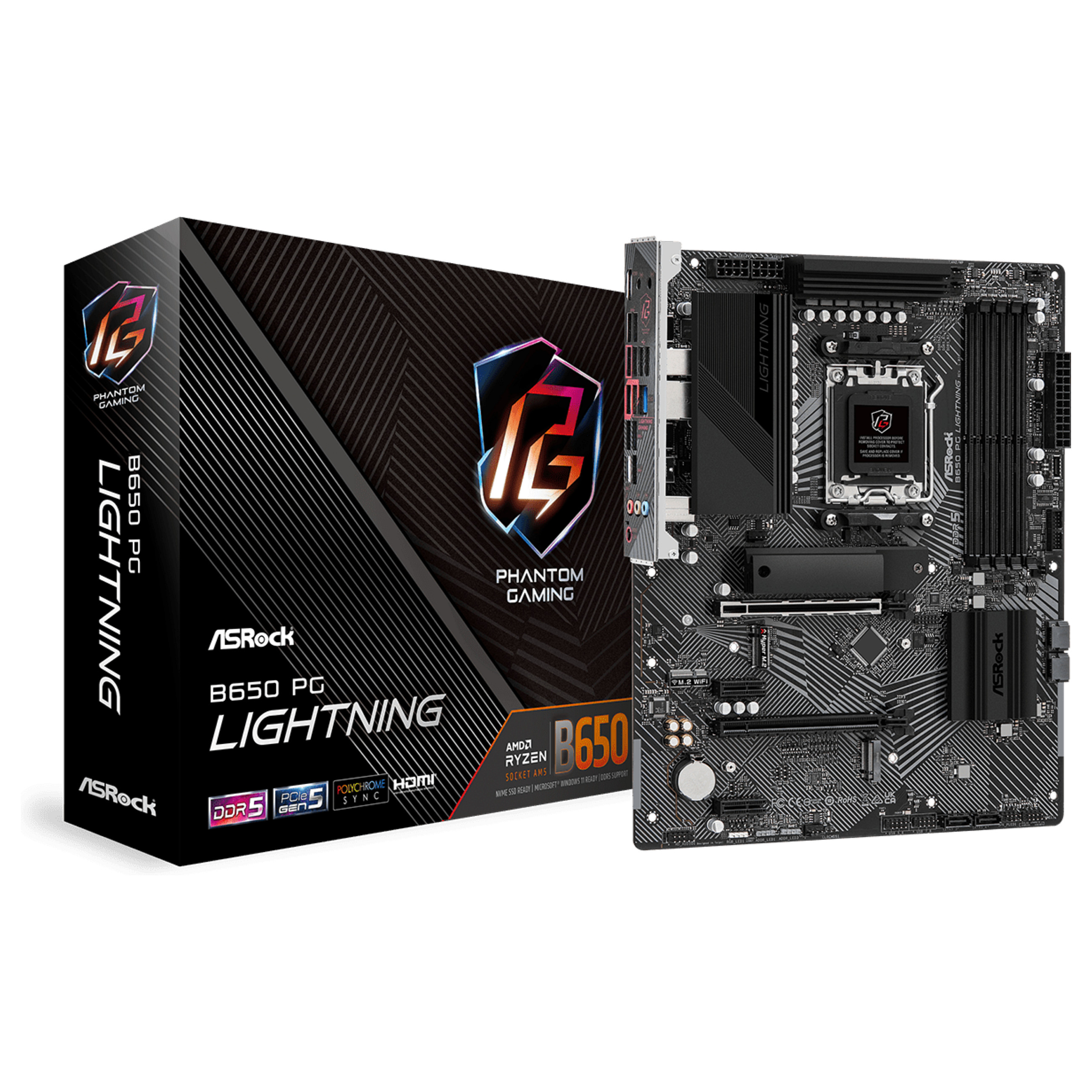 Pllakë Amë AMD AM5 ASRock B650 PG Lightning / DDR5 / HDMI