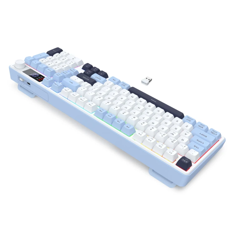 Tastierë Gaming Redragon ARIA PRO K527WBL-PRO / QWERTY / Wired&Wireless - Bardhë/Blu 2