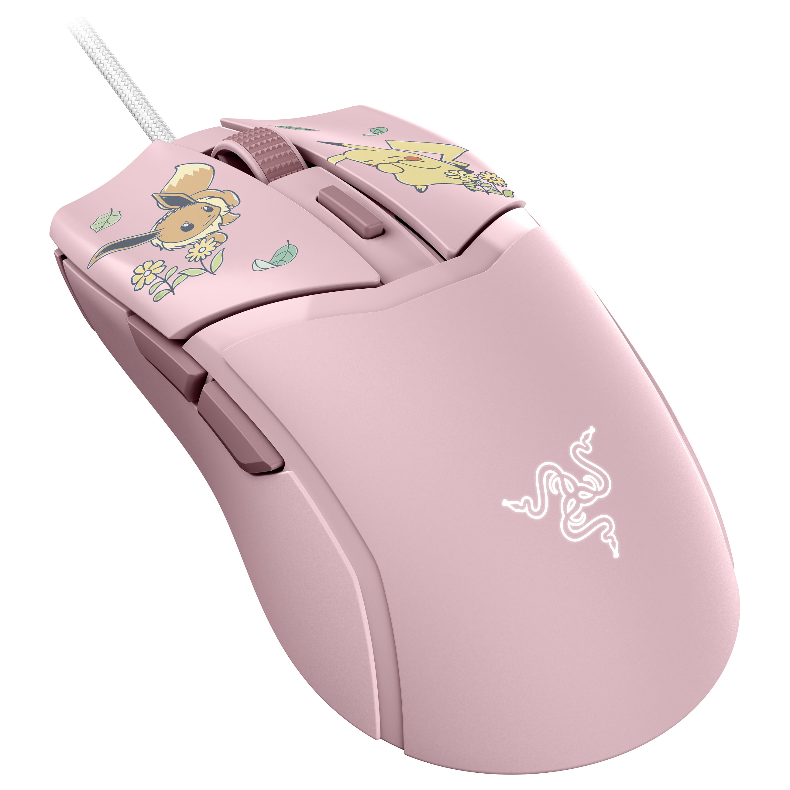 Maus Gaming Razer Cobra Pikachu & Eevee Edition / USB / Optik / 8500 DPI / 1000Hz / 6 Butona / RGB - Rozë 3
