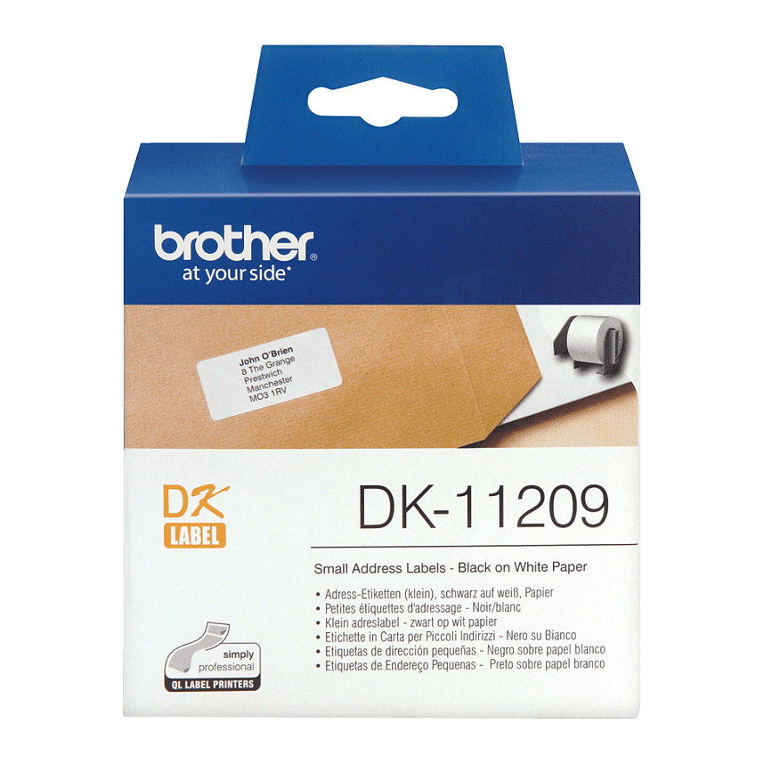 Etiketa Adresimi Brother DK-11209, 29 × 62 mm, 800 copë - Bardhë 3
