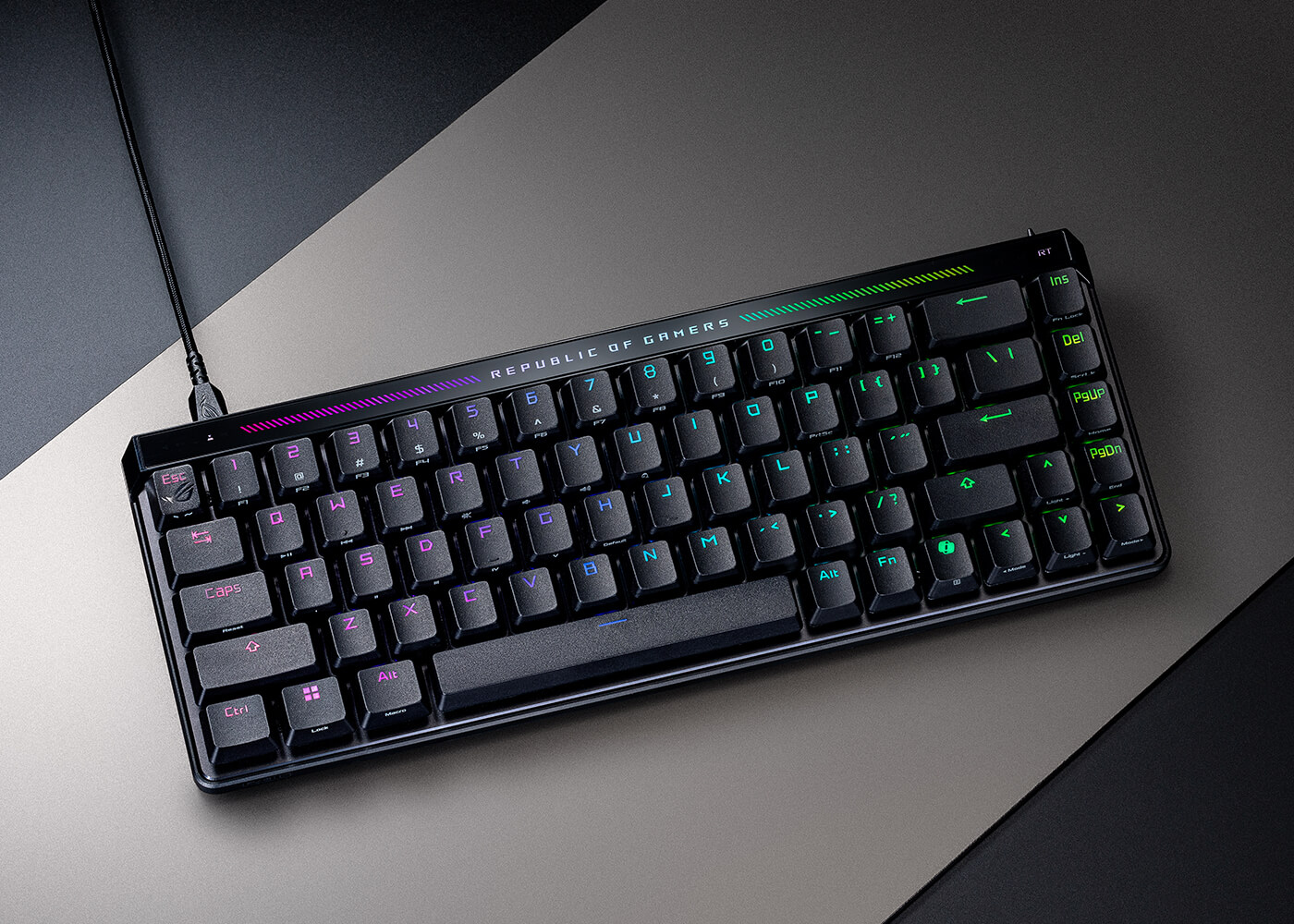 Tastierë Gaming ASUS ROG Falchion Ace HFX / 65% / Magnetic-Mechanical / RGB - Zezë 2
