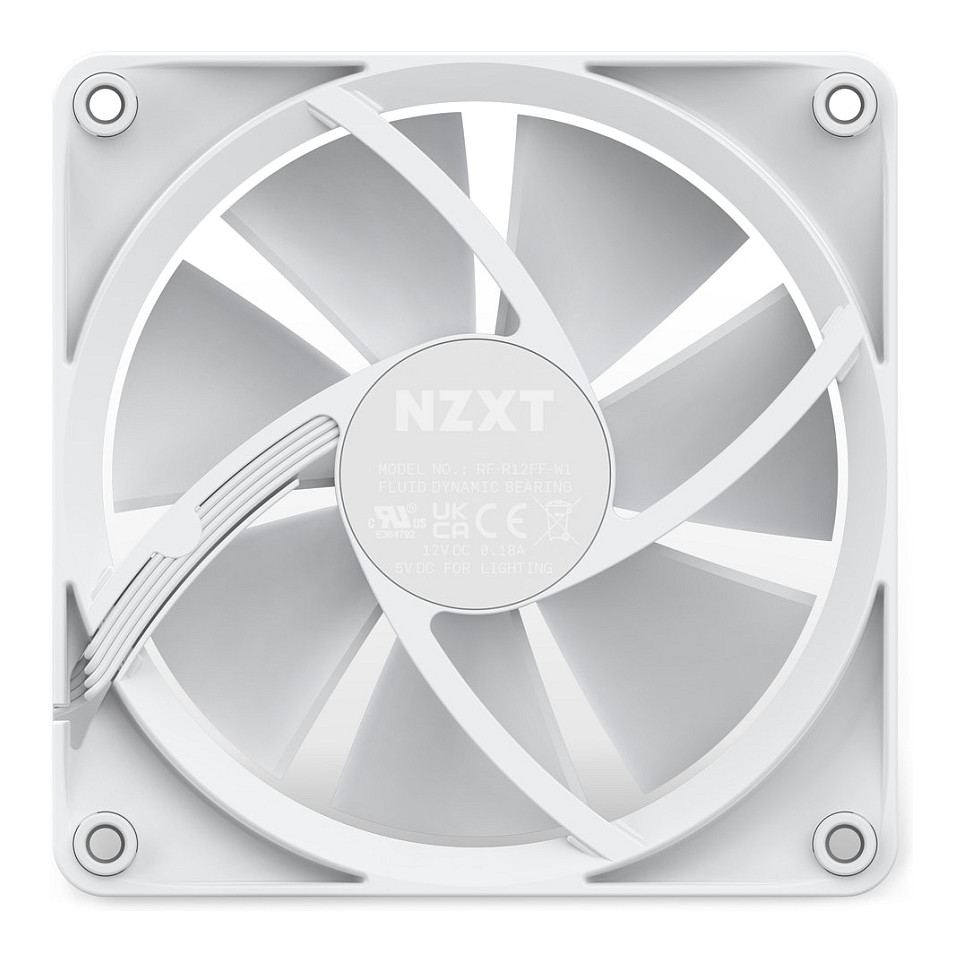 Ftohës për Kasë NZXT F120 / 120mm / 500-1800 RPM / PWM / RGB – Bardhë