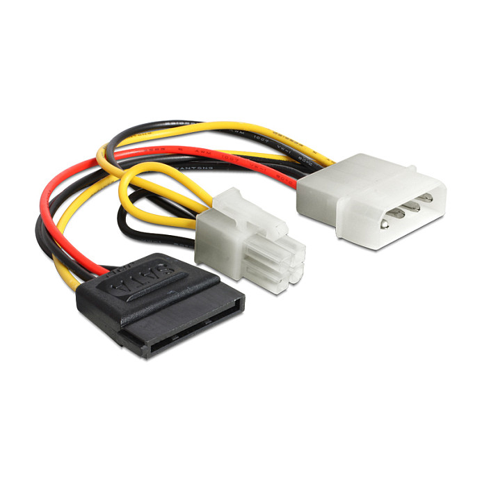 Kabllo për Furnizim me Energji DeLOCK 60100, SATA 15-pin në 4-pin Molex, 12 cm 6