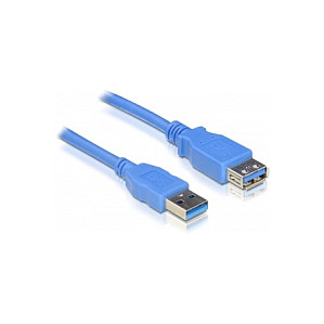 Kabllo USB DeLOCK 82540 / USB 3.0 Type-A Mashkull në Type-A Femër / 3m / 5Gbps – Blu