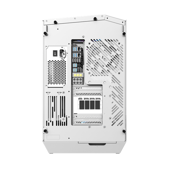 Kasë Darkflash DY470 / ATX Mid-Tower / Panoramic 3-Sided Glass / 4x120mm ARGB / USB Type-C – Bardhë 3