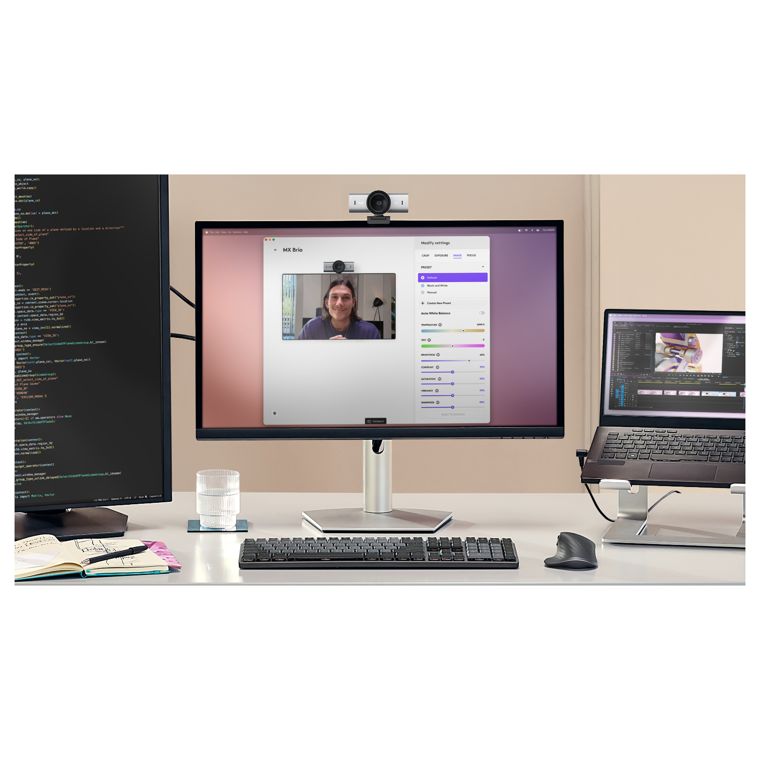 Webcam LOGITECH MX BRIO 3840 x 2160 pixels. 4K Ultra HD. 30 fp / Hiri 6