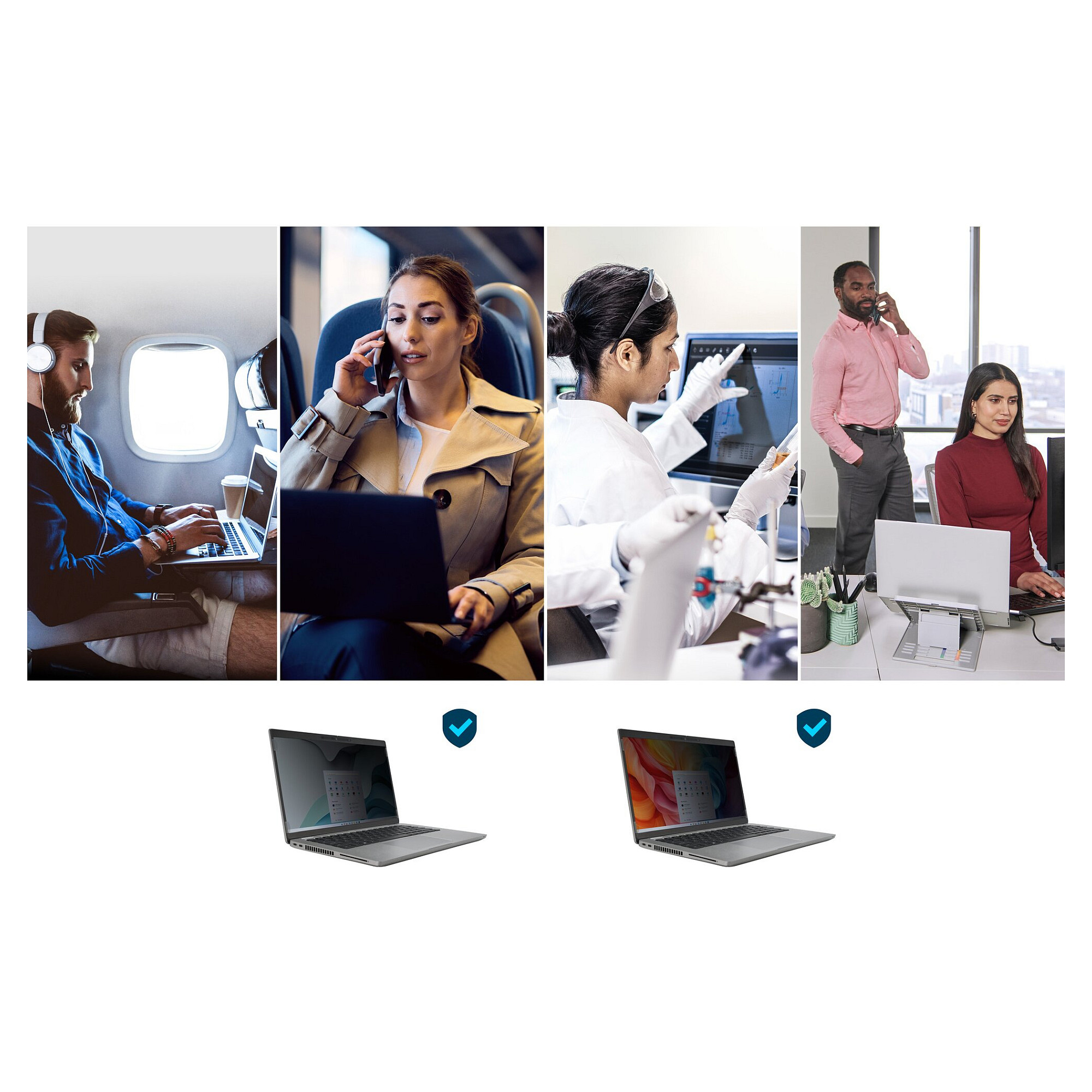 Mbrojtës Ekrani për Laptop Kensington EQ140A1610E, Filtër Privatësie, 14", 16:10, 2-Way, i Çmontueshëm - Zezë 9