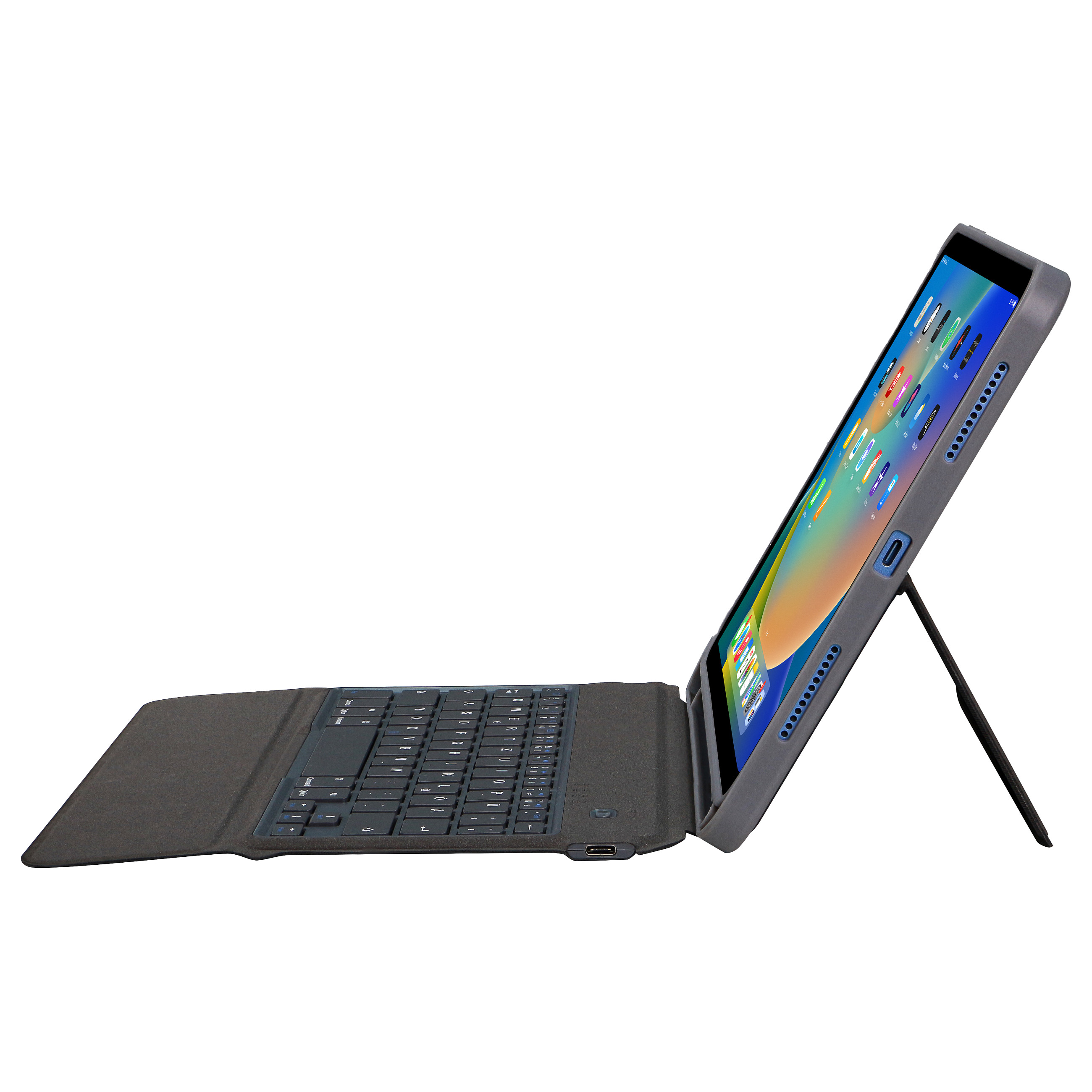 Tastierë për Tablet DEQSTER Slim Keyboard 2 / iPad 10.9" 10th Gen + 11" A16 / QWERTZ (DE) / Bluetooth 5.0 / 64 Taste / USB-C – Gri 3