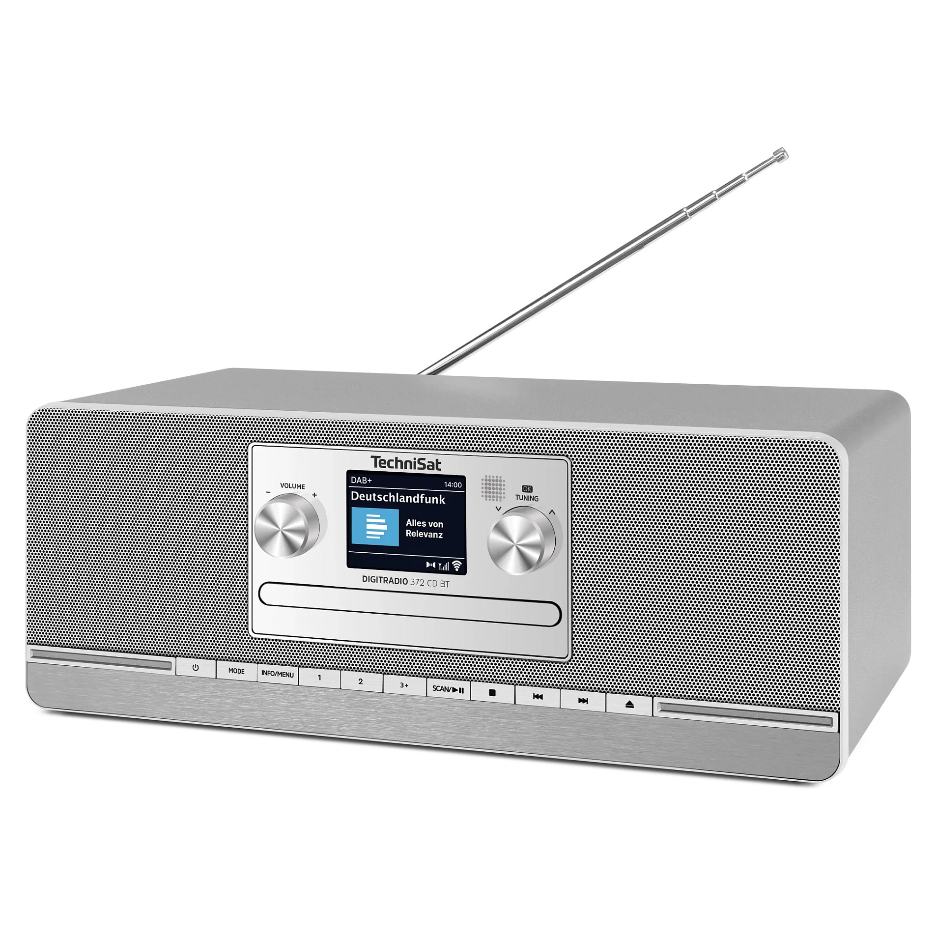 Radio digjitale TechniSat DIGITRADIO 372 CD BT, DAB+, FM, CD dhe MP3, Bluetooth 5.0, USB, ekran TFT me ngjyra 2.4", 2 × 5 W RMS - Antracit, Argjend 8