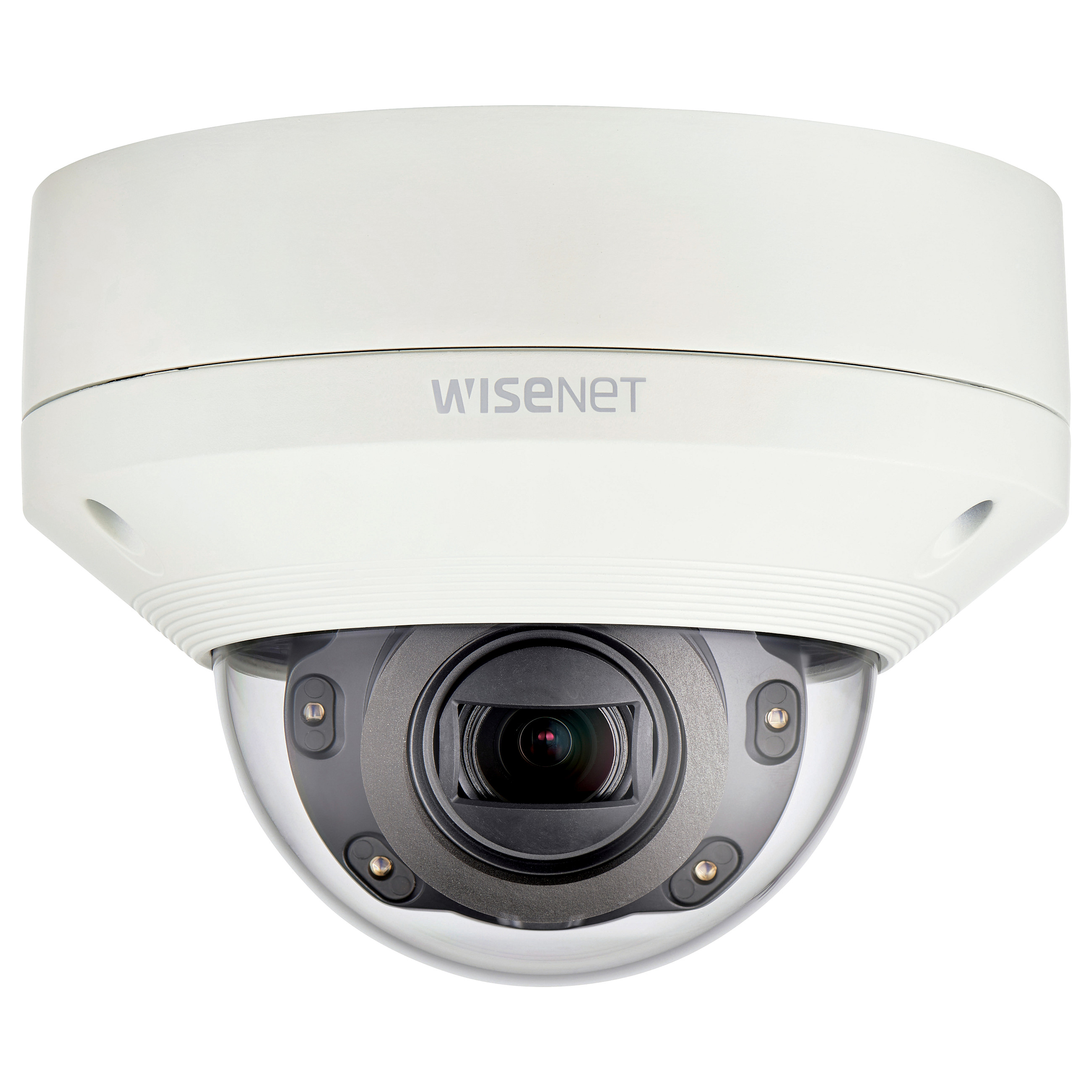 Kamera Sigurie IP CCTV Hanwha Vision XNV-6080R / 2MP Full HD 1080p / 60 fps / Zoom Optik 4.3× / Lentë 2.8–12 mm / IR 50 m / PoE / IP66, IP67, IK10 – Fildishi