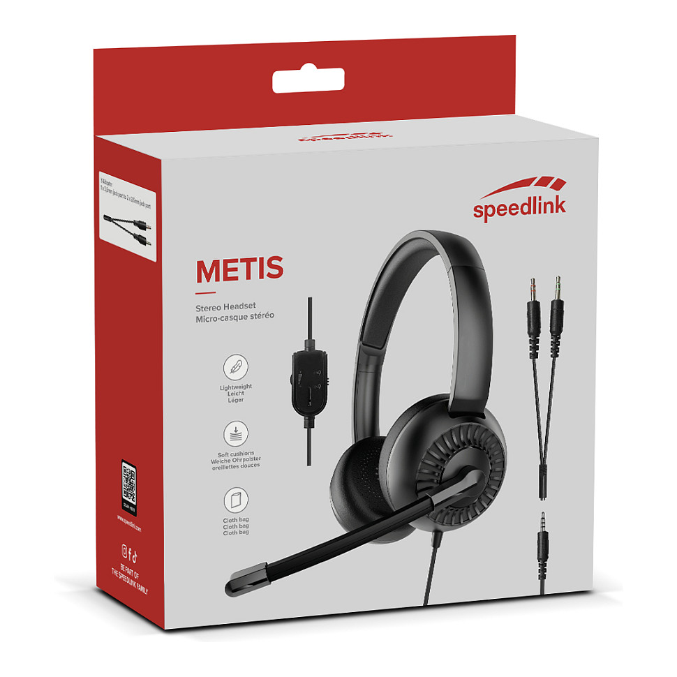Kufje me kabllo Speedlink METIS / On-Ear / 3.5mm / Y-Adapter / Stereo / 40mm / 20-20000Hz / Mikrofon / 1.8m - Zezë 8