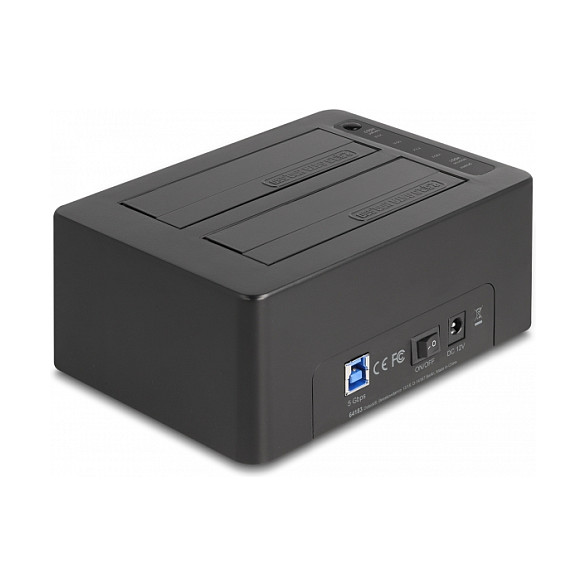 HDD Docking USB për 2 x SATA HDD/SSD me Funksion Klonimi, Lexues Kartash dhe Port USB Shtesë