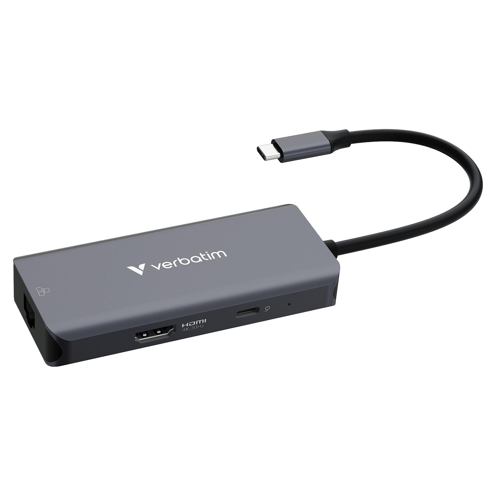Hub USB-C Verbatim 32156, 6 Porta, HDMI 4K 30Hz, USB-A 3.2 Gen 1, USB-A 2.0, USB-C PD 100W, SD, microSD – Gri 8