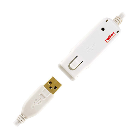 Kabllo USB ROLINE 12.04.1086, USB 2.0, USB-A në USB-A, Repeater aktiv, 12m - Bardhë 3