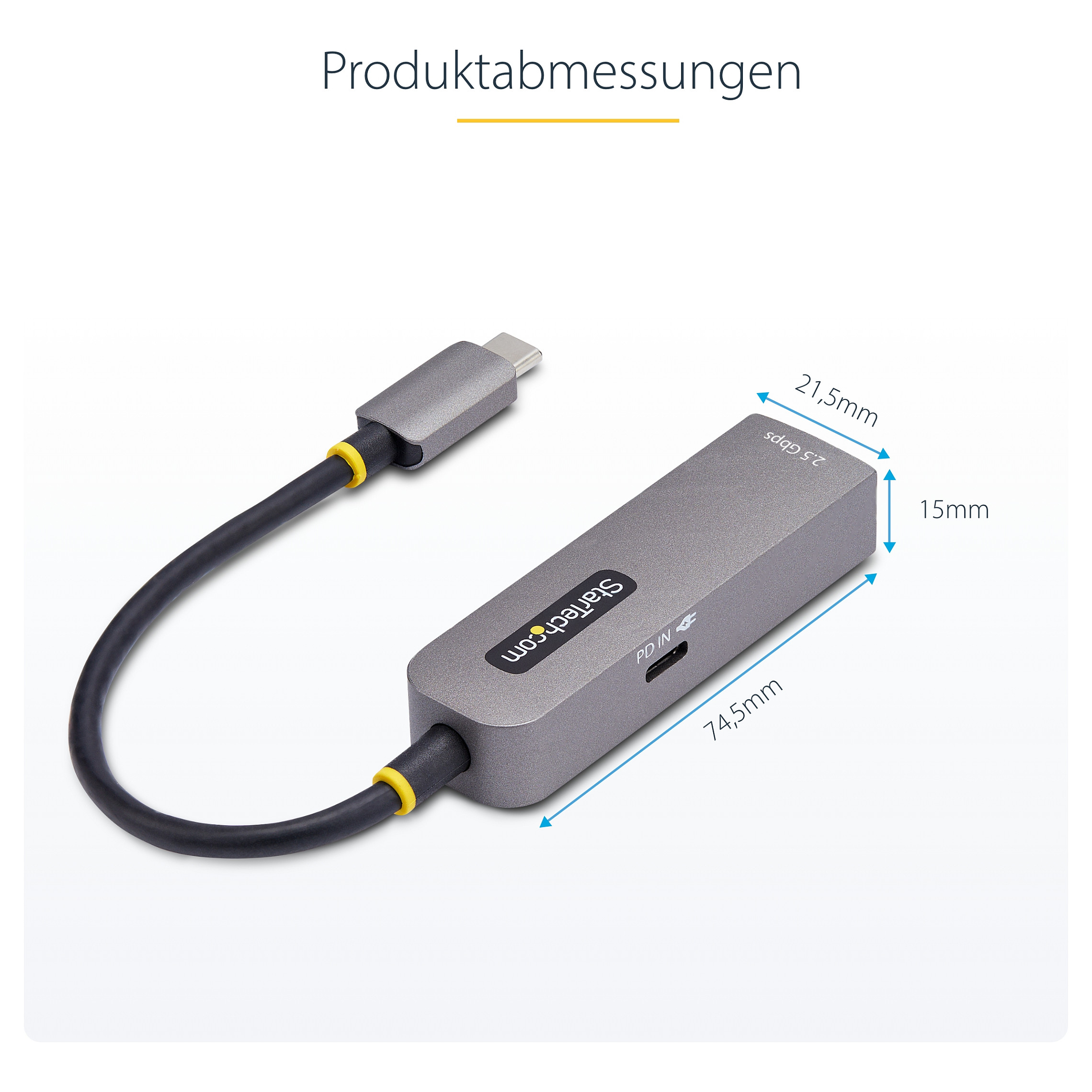 Adapter Rrjeti USB-C StarTech 2GPD3-USB-C-ETHERNET, 2.5GbE, RJ45, 100W PD - Gri 9