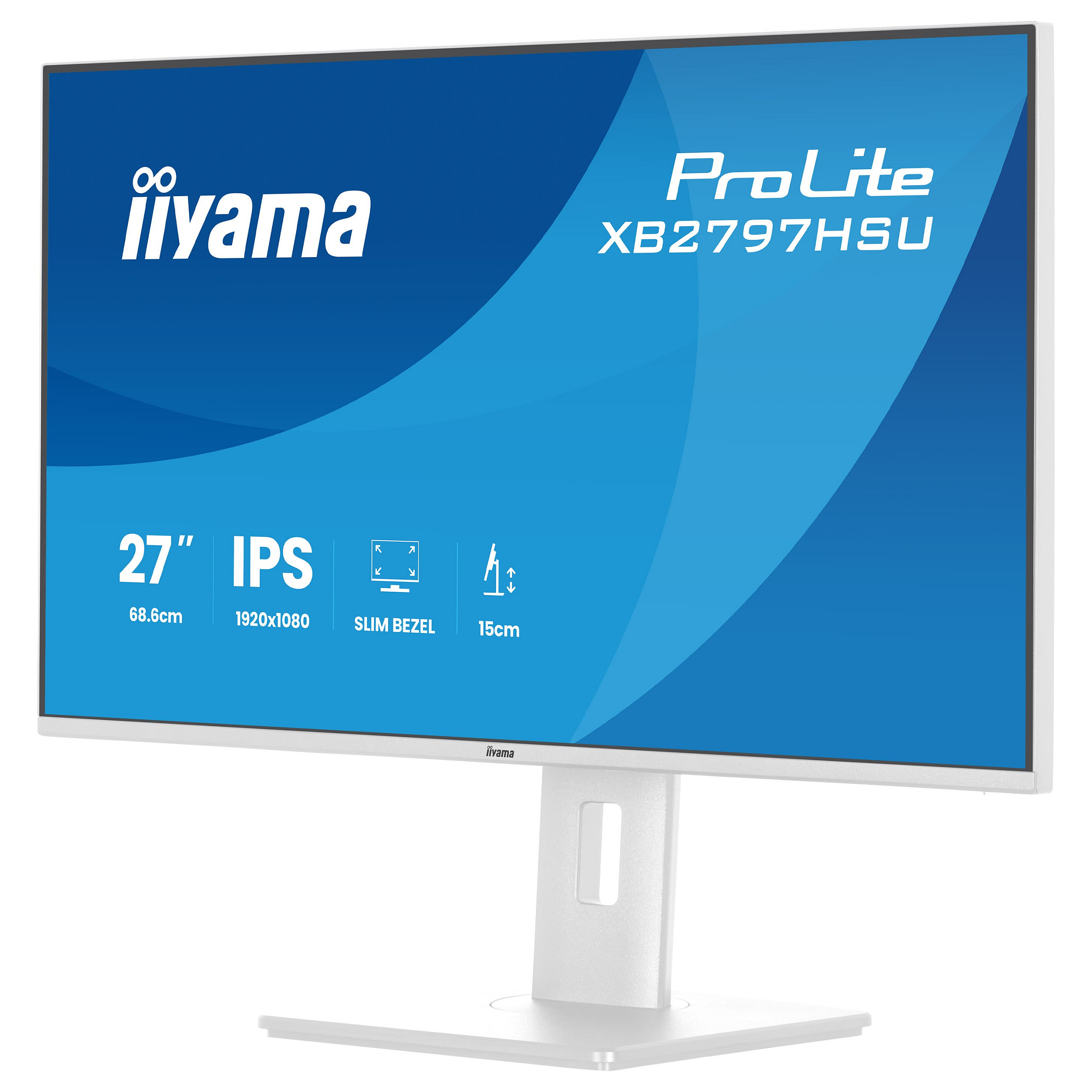 Monitor IIYAMA XB2797HSU-W1 / 27"/ Full HD IPS / LED / 120Hz / 1ms / HDMI+USB+DP - Bardhë thumbnail 6