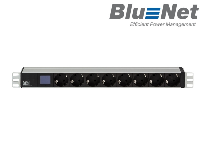 PDU Bachmann BlueNet BN0500 800.2054 / 8x Type F / 230 V / 16 A / 2m - Zezë/Alumin 3