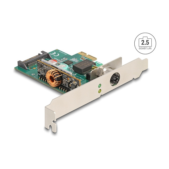 DeLOCK PCI Express x1 2.5 Gigabit LAN Card M12 PoE+ Industrial Network Adapter RTL thumbnail 3