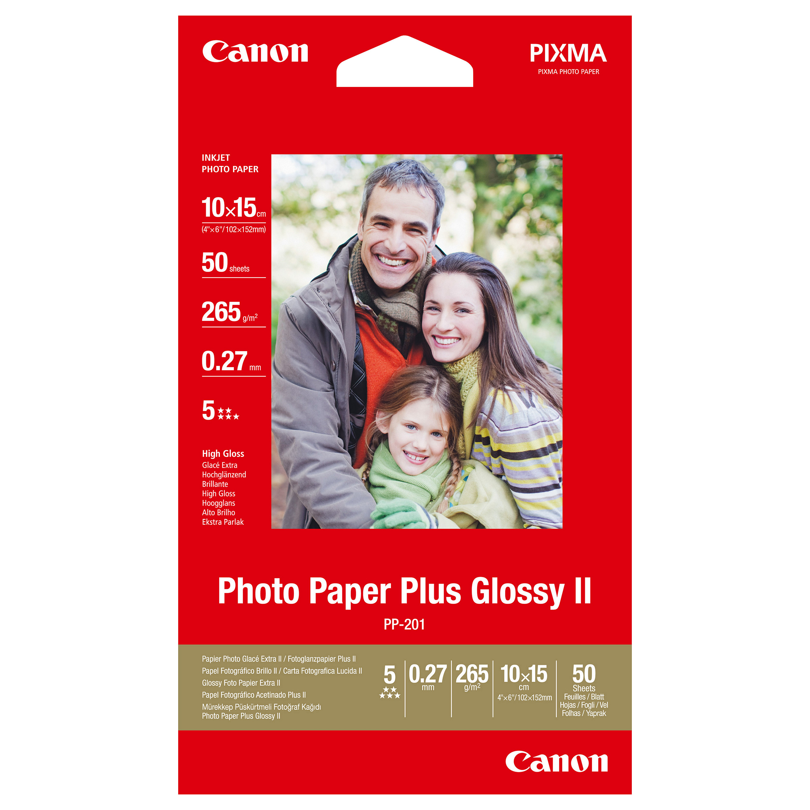 Letër Canon Photo Paper Plus Glossy II PP-201 2311B003 10×15cm – 50 Sheets