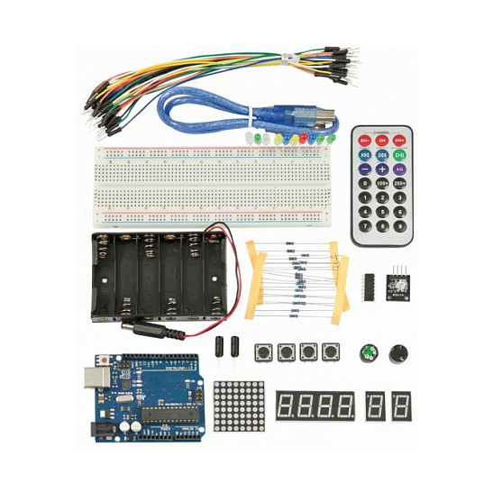 ALLNET 4duino Starter Kit Light UNO R3 Arduino Compatible Breadboard Sensors LEDs IoT Kit