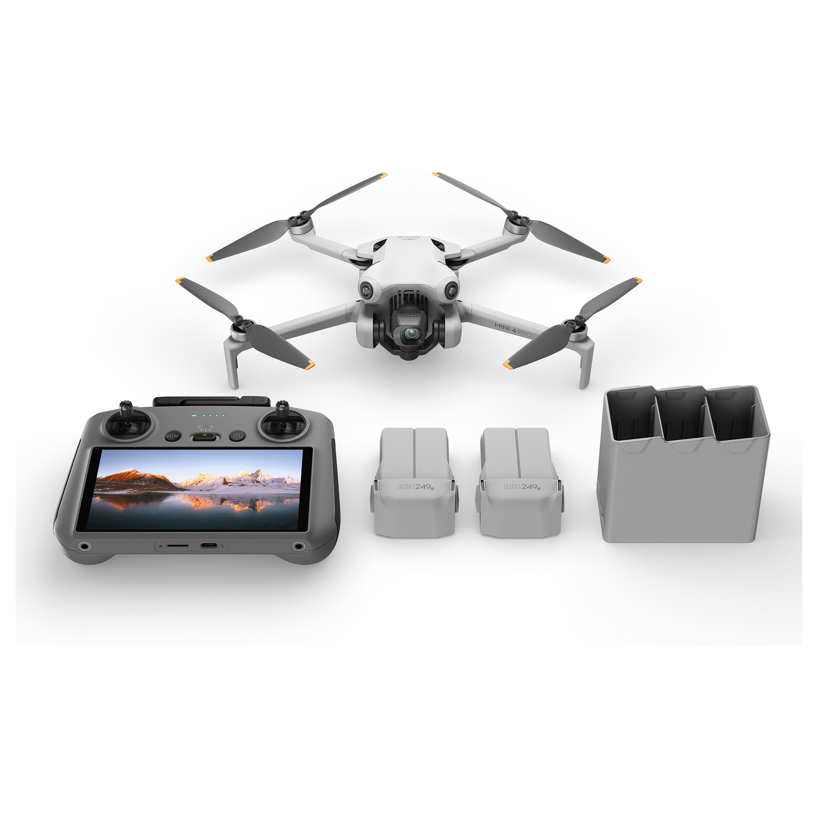 DJI Mini 4 Pro Fly More Combo (DJI RC 2) – Dron me Kamerë 4K, 48MP, Sensor 1/1.3", 3 Bateri – Gri