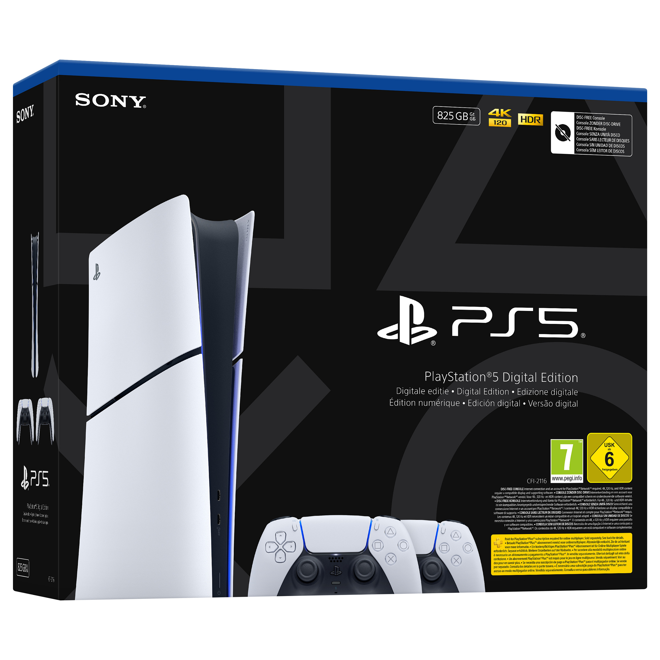 PS5 SONY Playstation 5 Slim Digital 825GB + 2 Controller / 825GB – Zezë/Bardhë 3