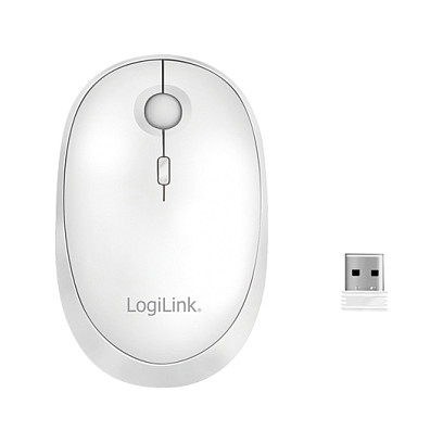 Maus pa Kabllo LogiLink / Wireless + Bluetooth / 1600 DPI / USB-C - Bardhë thumbnail 2