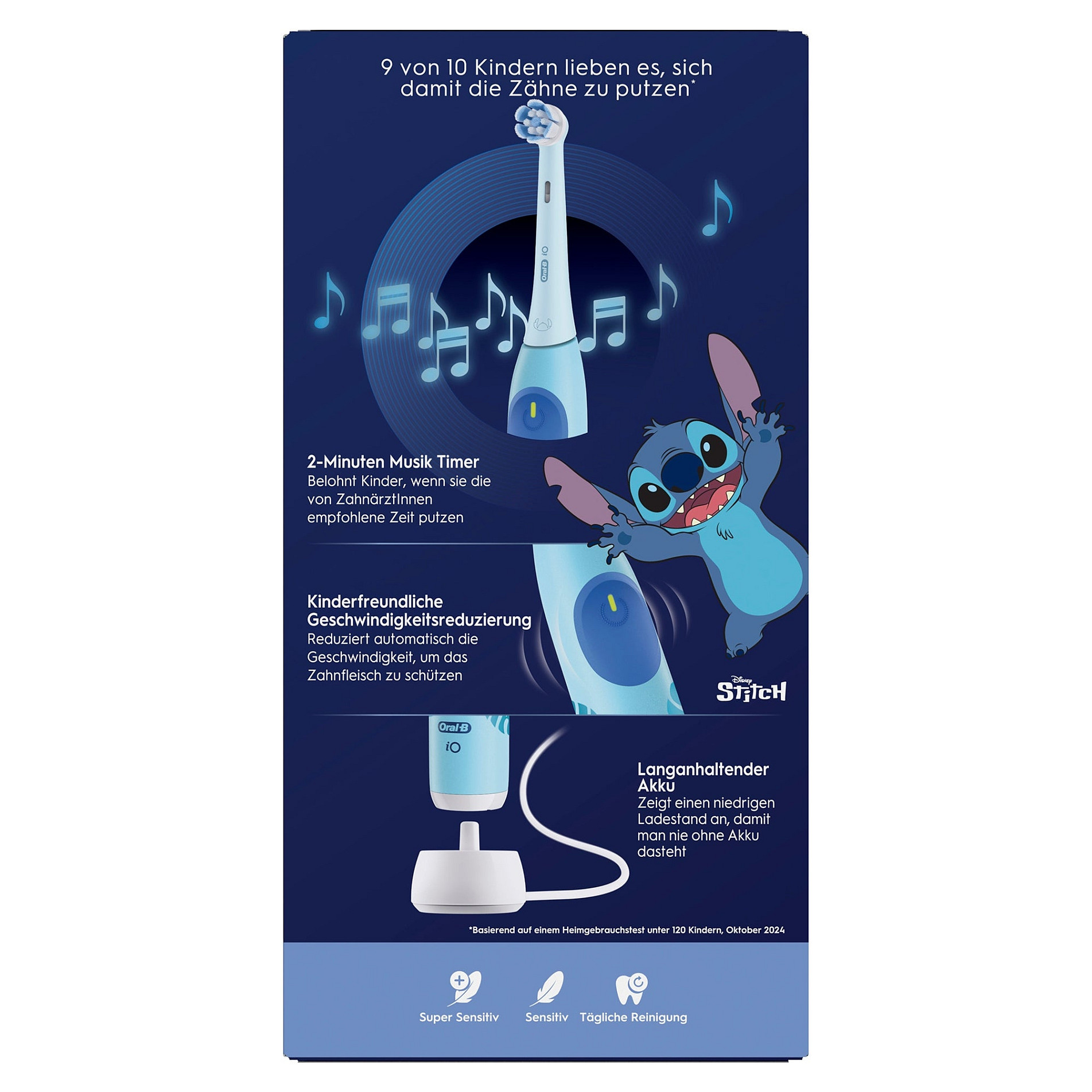 Furçë dhëmbësh elektrike për fëmijë Oral-B iO Kids 6+ / Stitch / 3 Modalitete / Kohëmatës 2 Minuta / Kuti Udhëtimi – Blu/Bardhë 3