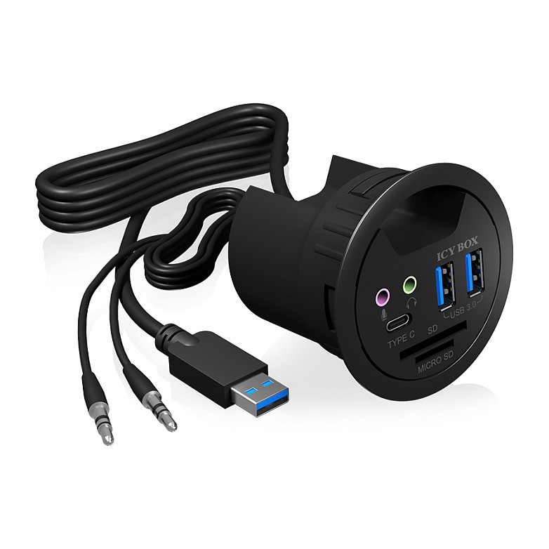 HUB ICY BOX Desktop / 2 Card Readers / Audio In/Out / Charging Function / LED thumbnail 3