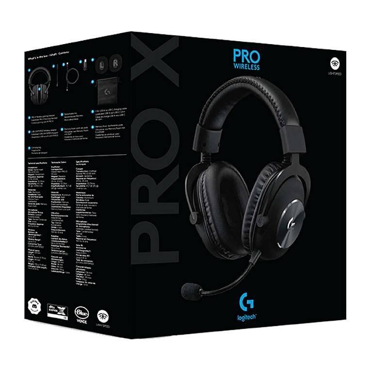 Kufje Gaming Logitech G Pro X / Wireless LIGHTSPEED / 50mm / DTS Headphone:X 2.0 / Blue VO!CE / Mikrofon i Heqshëm / 20 Orë - Zezë 8