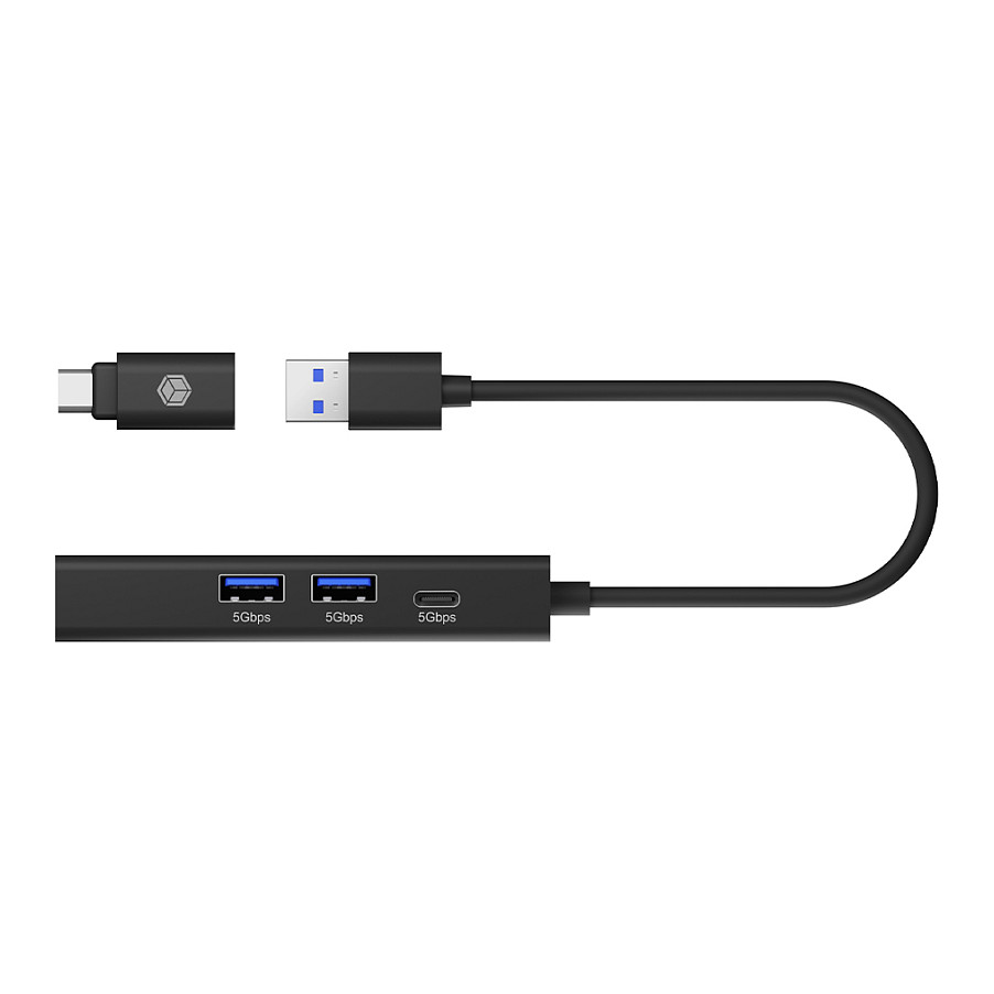 Hub USB ICY BOX IB-HUB1439-LAN, 4-në-1, 2x USB-A 3.2 Gen 1, USB-C 3.2 Gen 1, RJ45 Gigabit, 5Gbps - Zezë 6