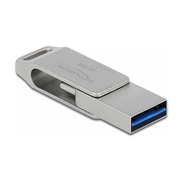 USB Flash Drive STICK DELOCK USB 3.2 Gen 1 USB-C + Typ-A 32GB - Silver thumbnail 3