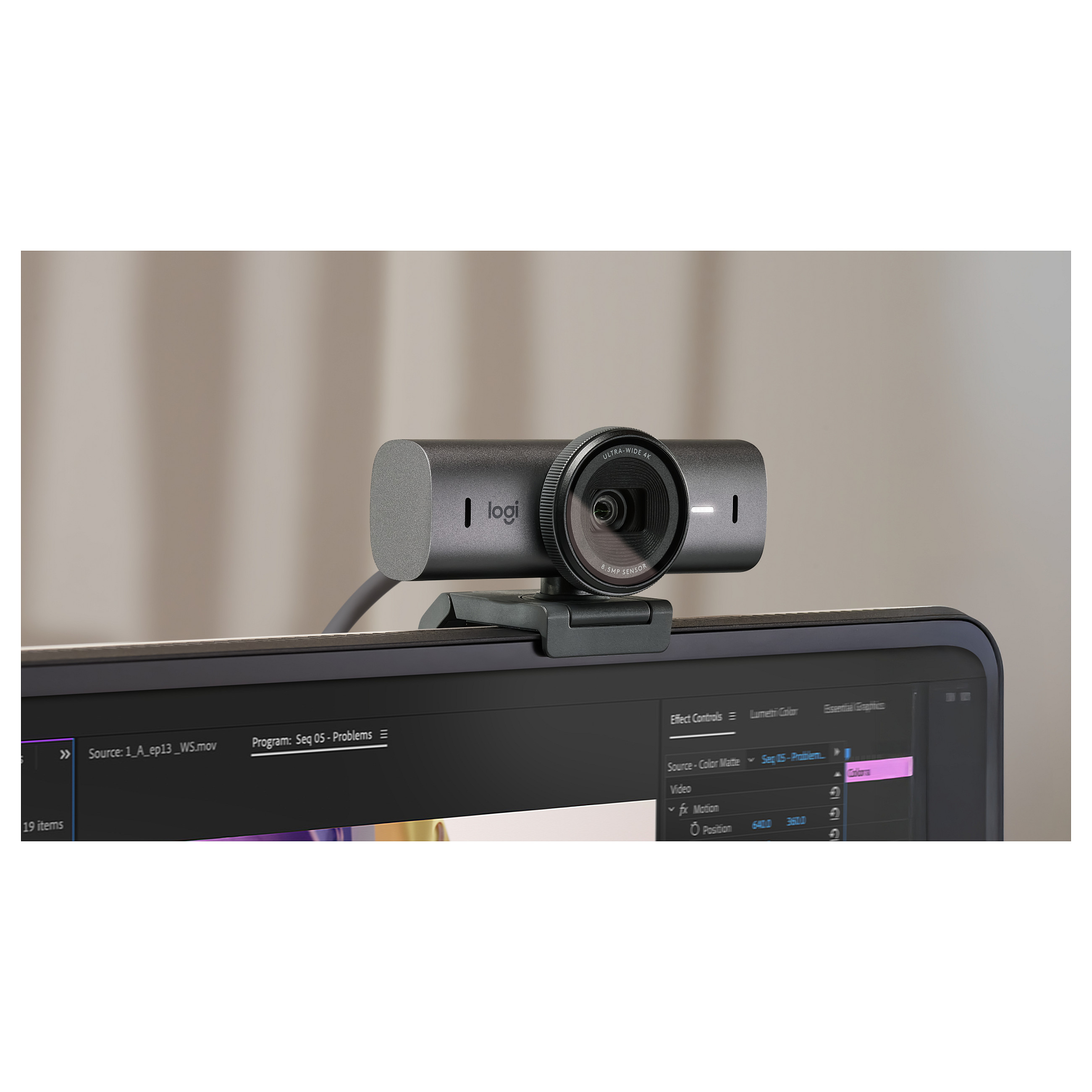 Webcam Logitech MX Brio 705 / 4K Ultra HD / 3840×2160 / 30fps / 8.5MP / Autofocus / HDR / USB-C - Grafit 6