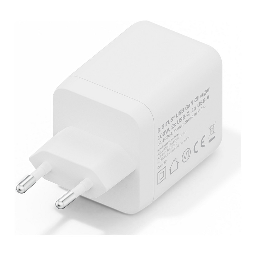 Adapter Digitus DA-10304 / 100W / GaN / 2x USB-C + 1x USB-A / Fast Charging - Bardhë thumbnail 5