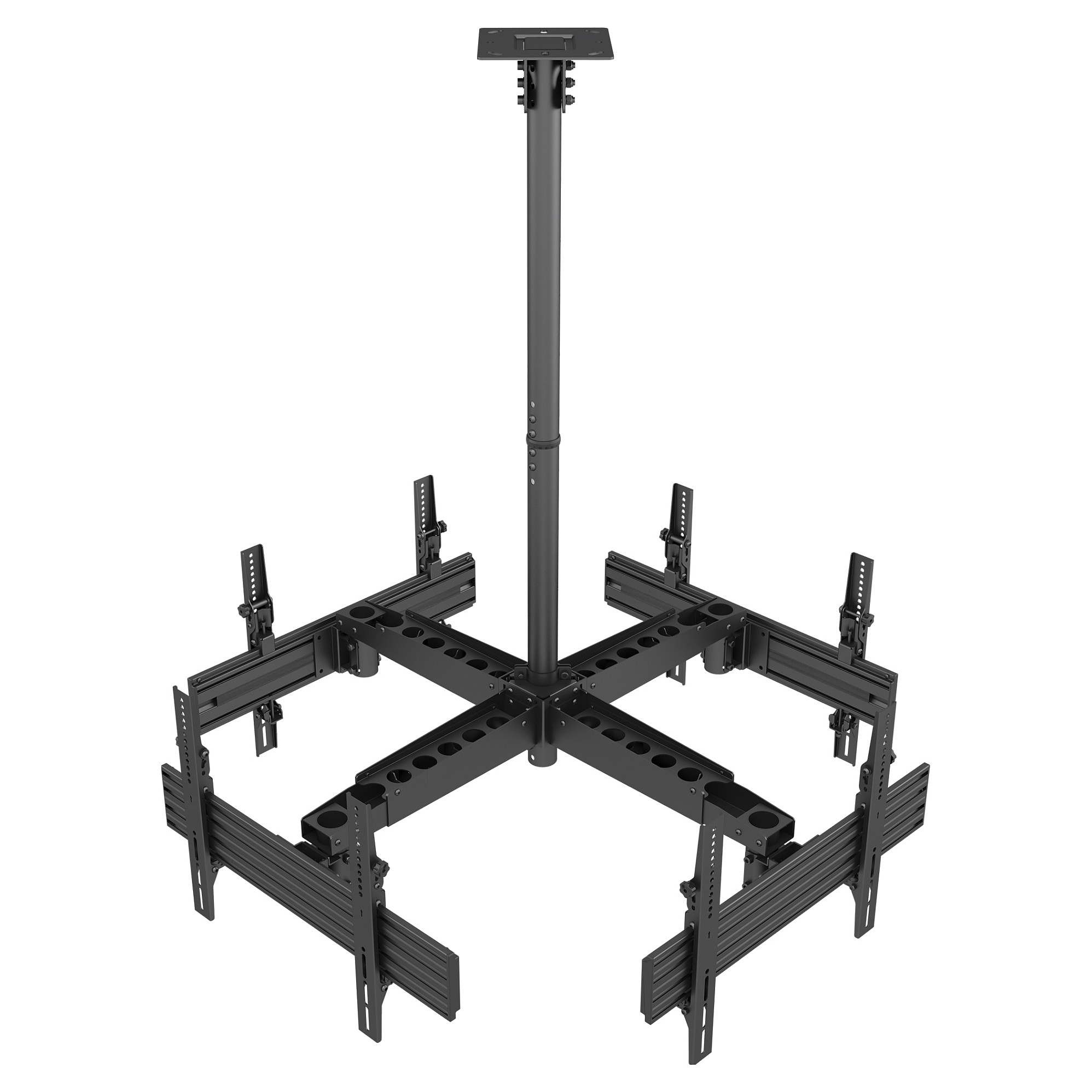 Mbajtëse për TV Equip montim në tavan / 4 ekrane / 37”–65” deri 30kg