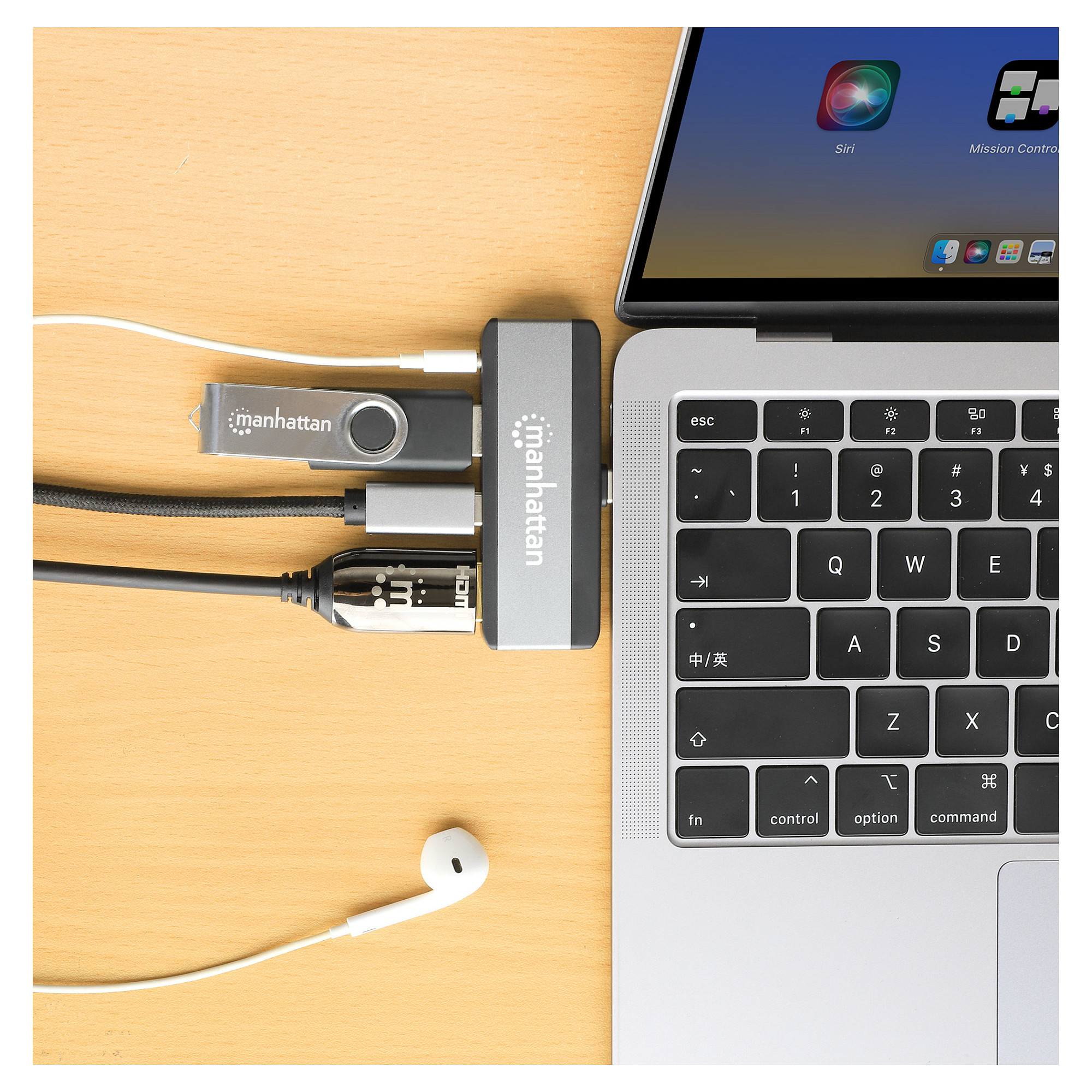Docking Station Manhattan 190404 / 1x USB-A / 1x USB-C / HDMI / 3.5mm Audio / 100W PD – Hiri 6