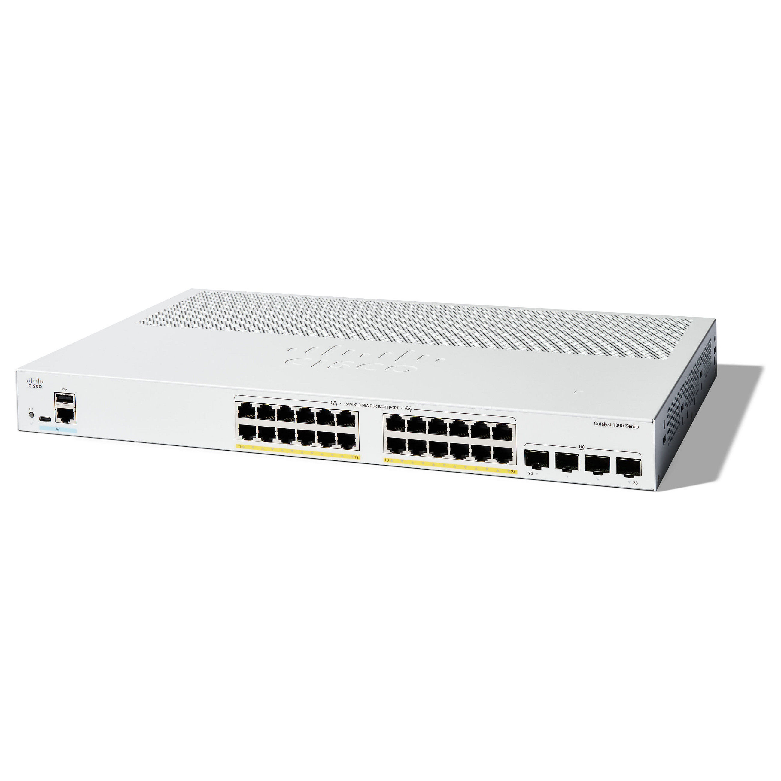 Cisco Catalyst C1300-24P-4G 24-Port Gigabit PoE+ Managed Switch me 4x 1G SFP Uplink 195W Rackmount Business Switch