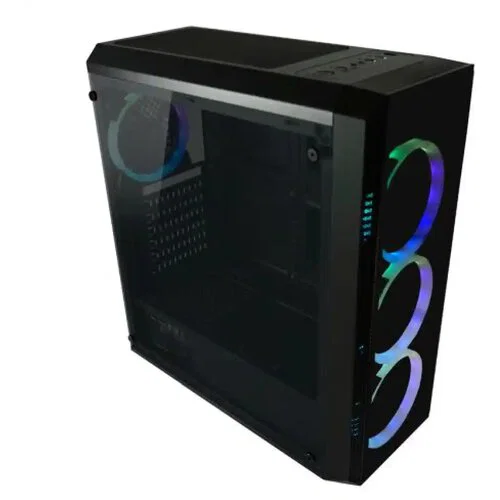 Kasë LC-Power Quad-Luxx LC-703B-ON Midi Tower ATX / 4x120mm 256C RGB Fans / 2x USB 3.0 / 1x USB 2.0 - Zezë 2