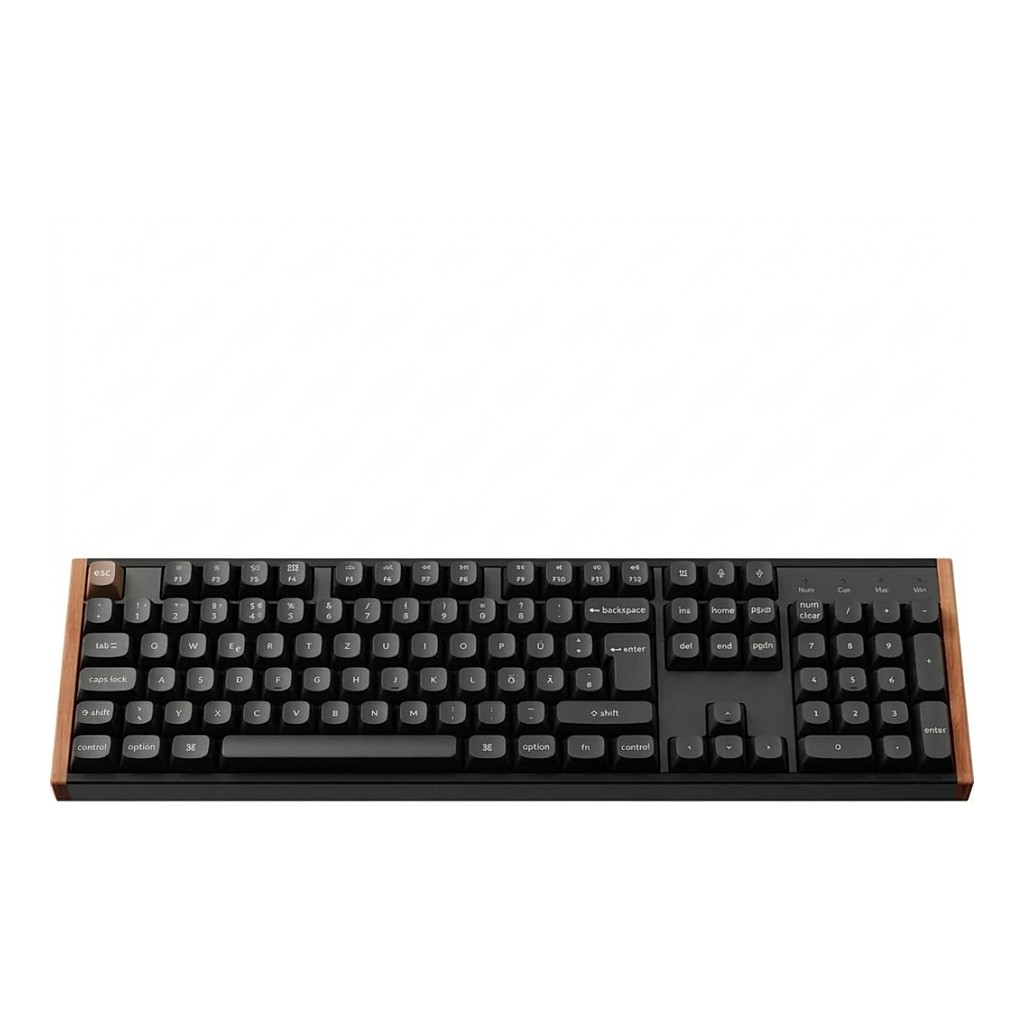 Tastierë Gaming Keychron K10 HE / Full-Size / Mekanike Hall Effect / Gateron Double-Rail Nebula / Hot-Swap / RGB / Wired&Wireless / USB-C / Bluetooth + 2.4 GHz / Gjerman - Zezë/Kafe