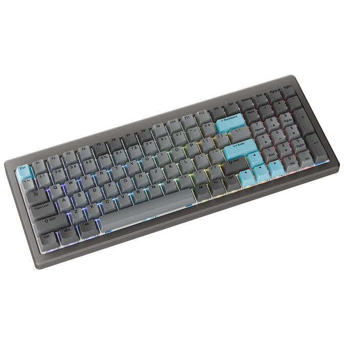 Tastierë Gaming Ducky Cushion 98, 96%, Mekanike, Wireless & Wired, Shush Green, RGB, Hot-Swap, US-Layout - Gri 2