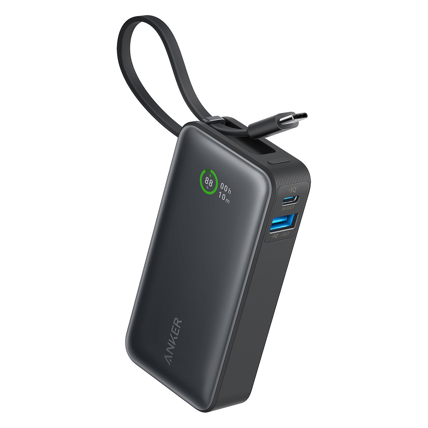 Powerbank Anker 545 Nano PowerBank 10.000 mAh PD 30W përfshirë kabllon USB-C të zezë