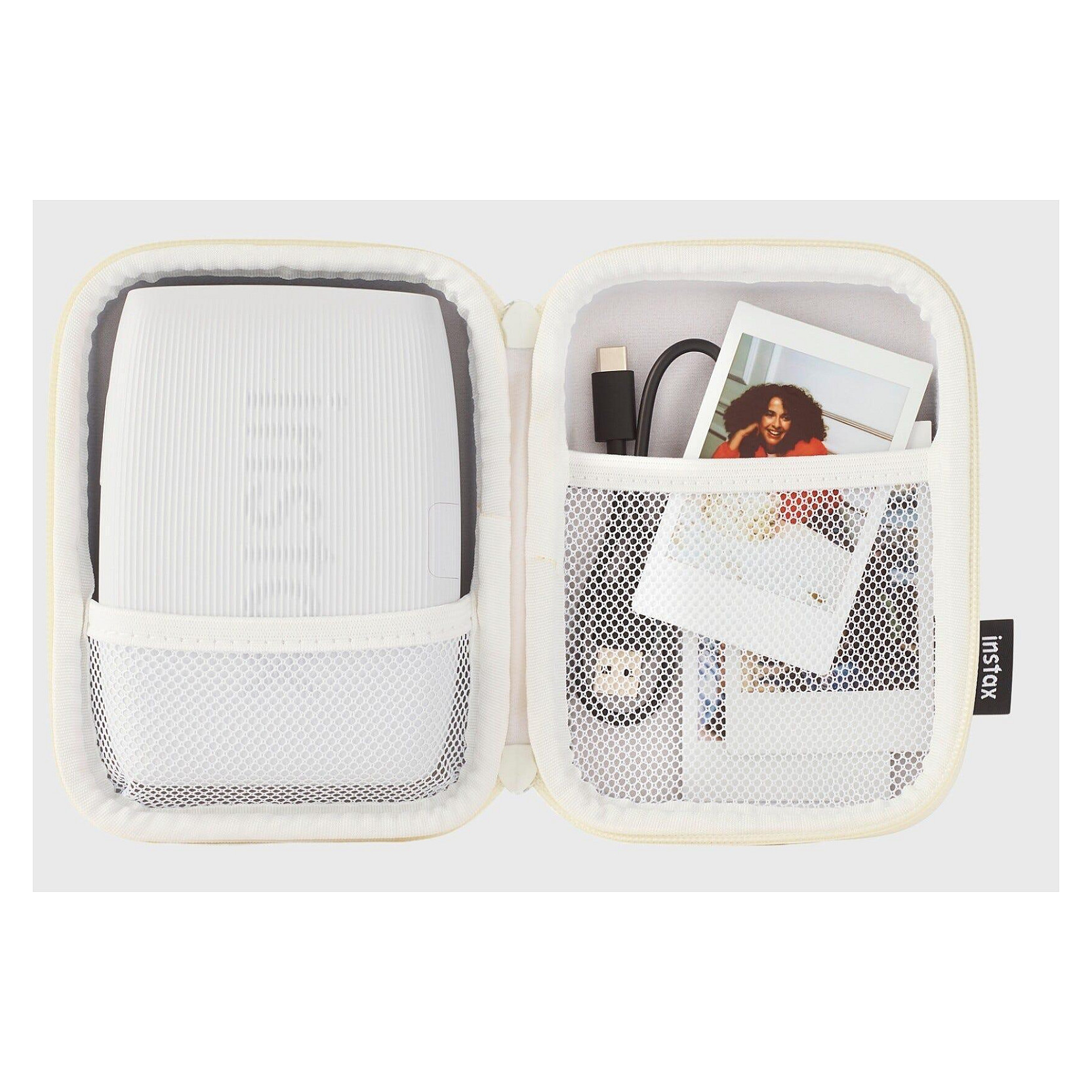 Çantë për printer Fujifilm instax mini Link 3 / Hard Shell / Soft Padded Interior / Mesh Pockets - Bardhë 2