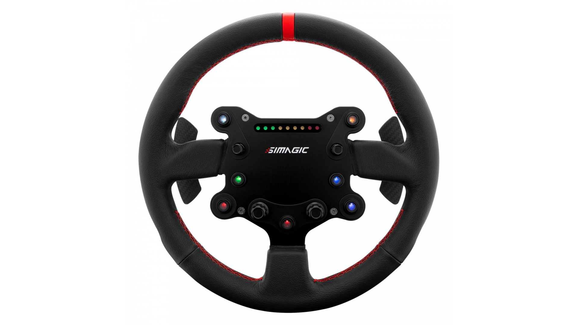 Timon Simagic GTS / GT / 300mm / Lëkurë / HALL Magnetic Paddles / 7 Butona RGB / QR50 / PC - Zezë