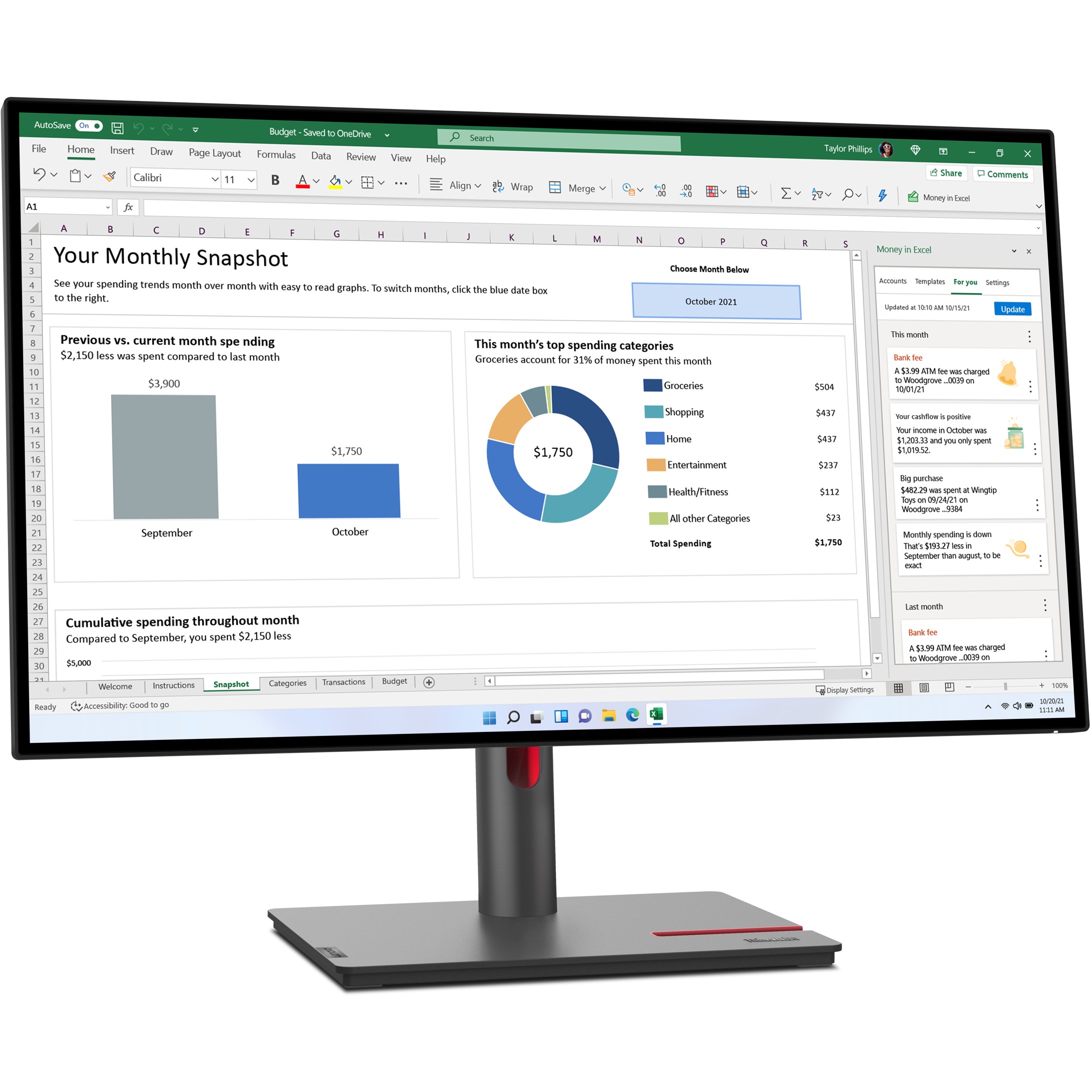 Lenovo ThinkVision P27h-30 - LED monitor - QHD - 27" 2
