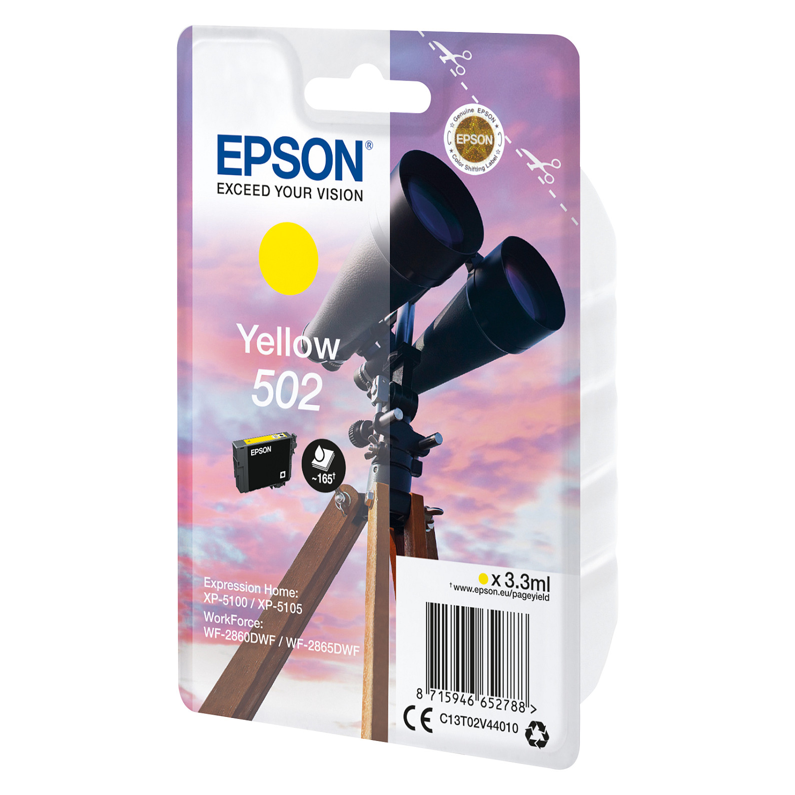 INK Epson 502 / C13T02V44010 - Verdhë