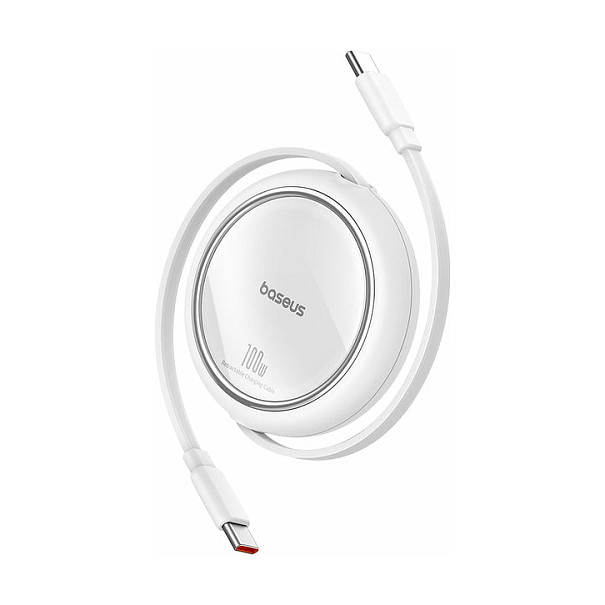 Kabllo USB Baseus Free2Pull / USB-C në USB-C / 100W / 480Mbps / Retractable / 1m – Bardhë thumbnail 4